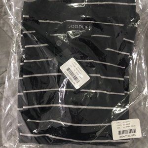 Goodlife linen blend stripe shirt size medium black